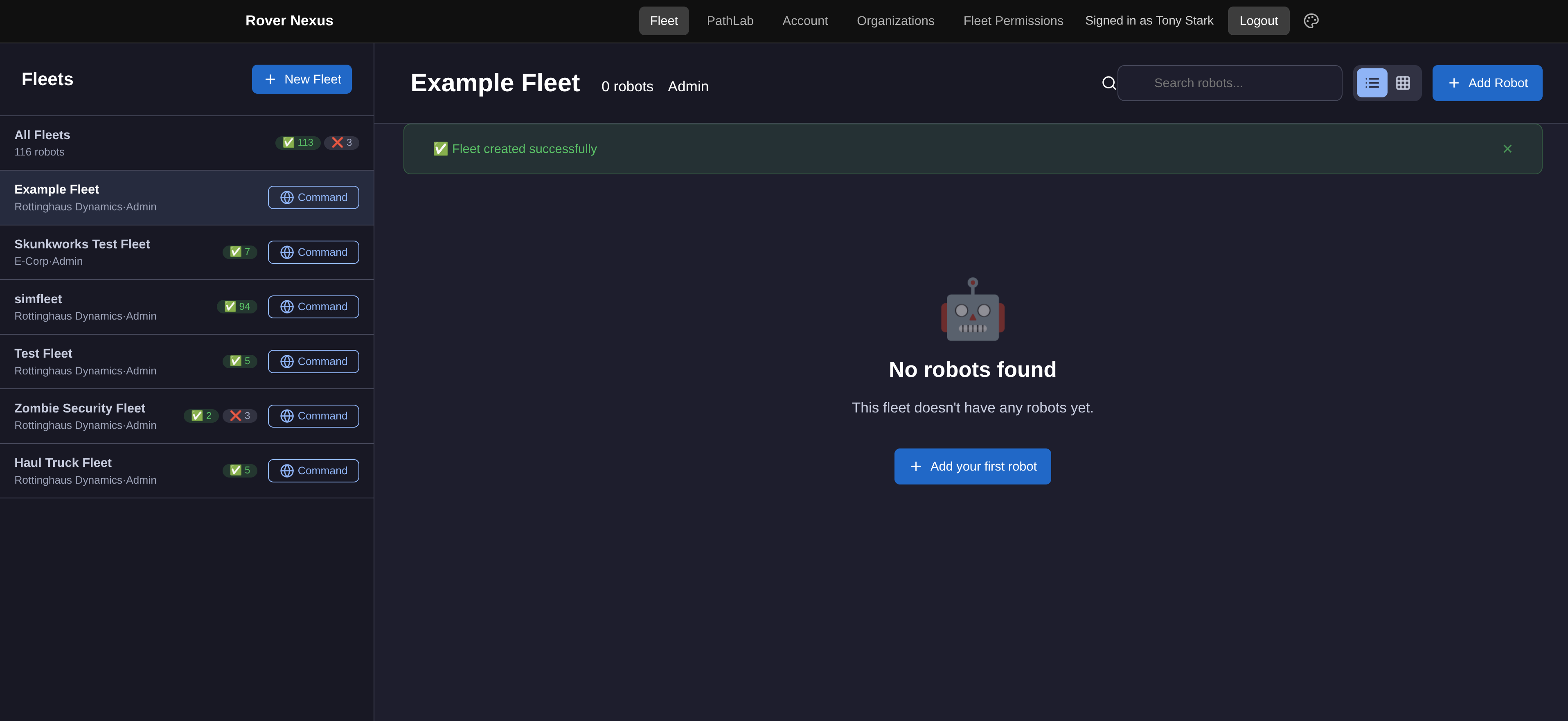 Rover Nexus fleet view