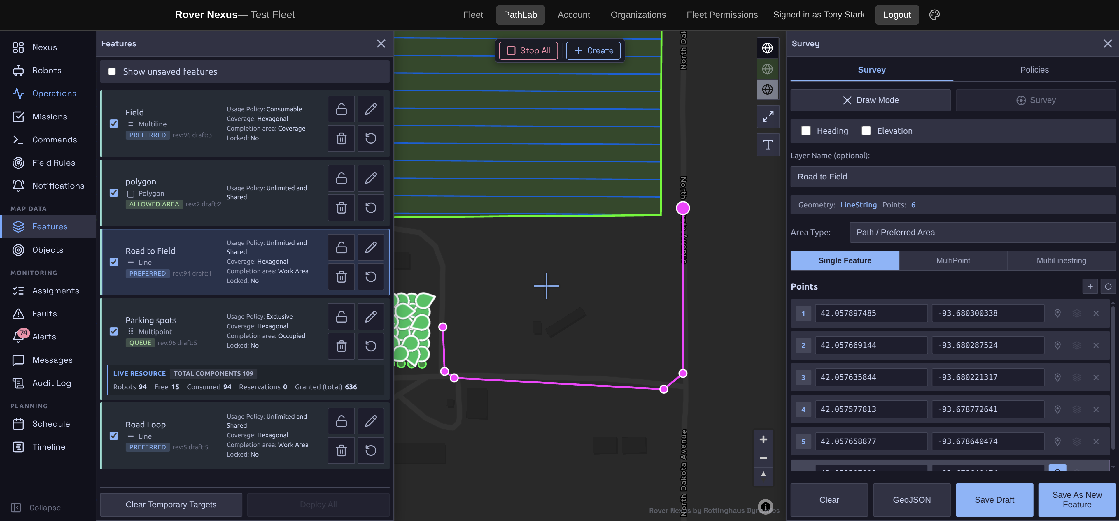 Rover Nexus path planning