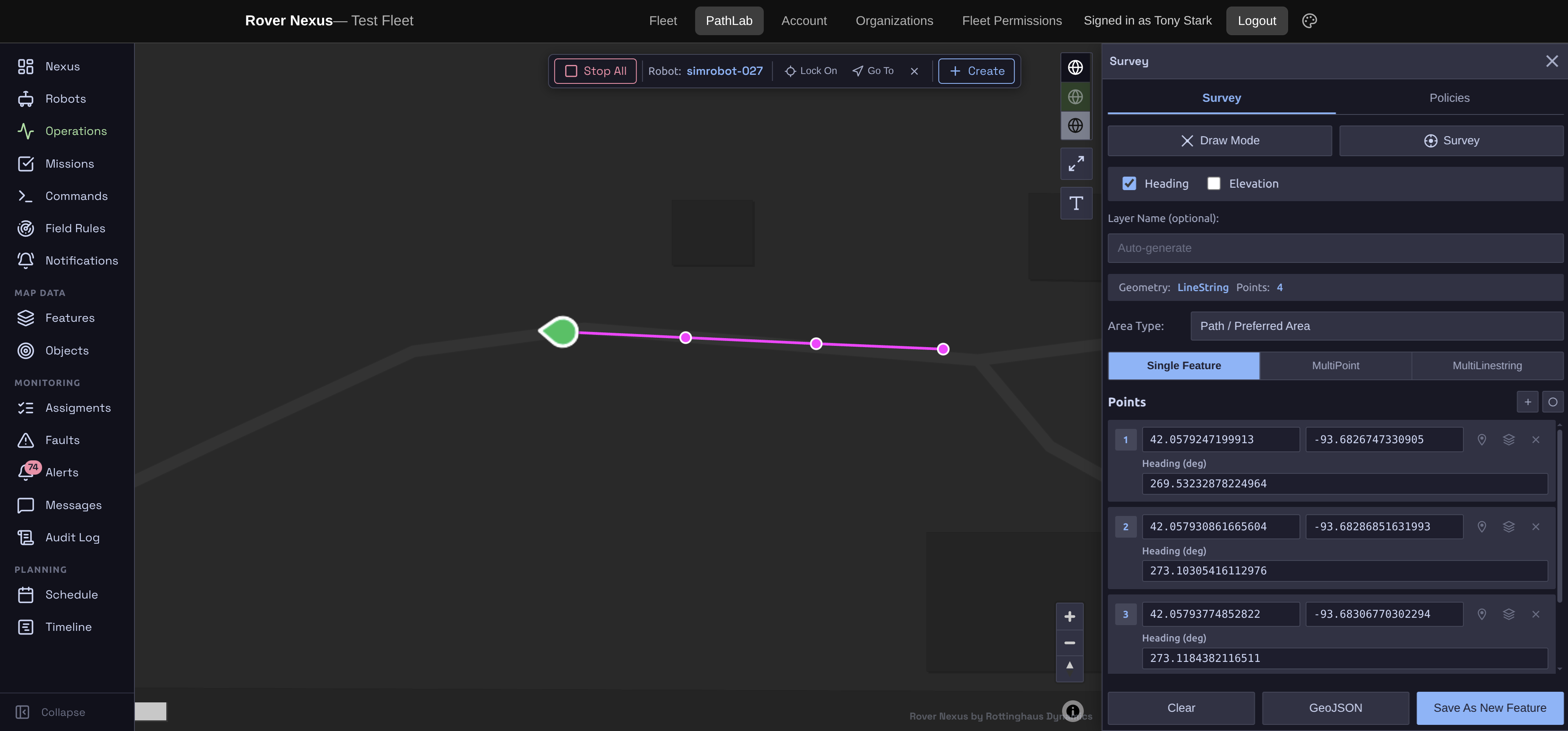 Rover Nexus path planning
