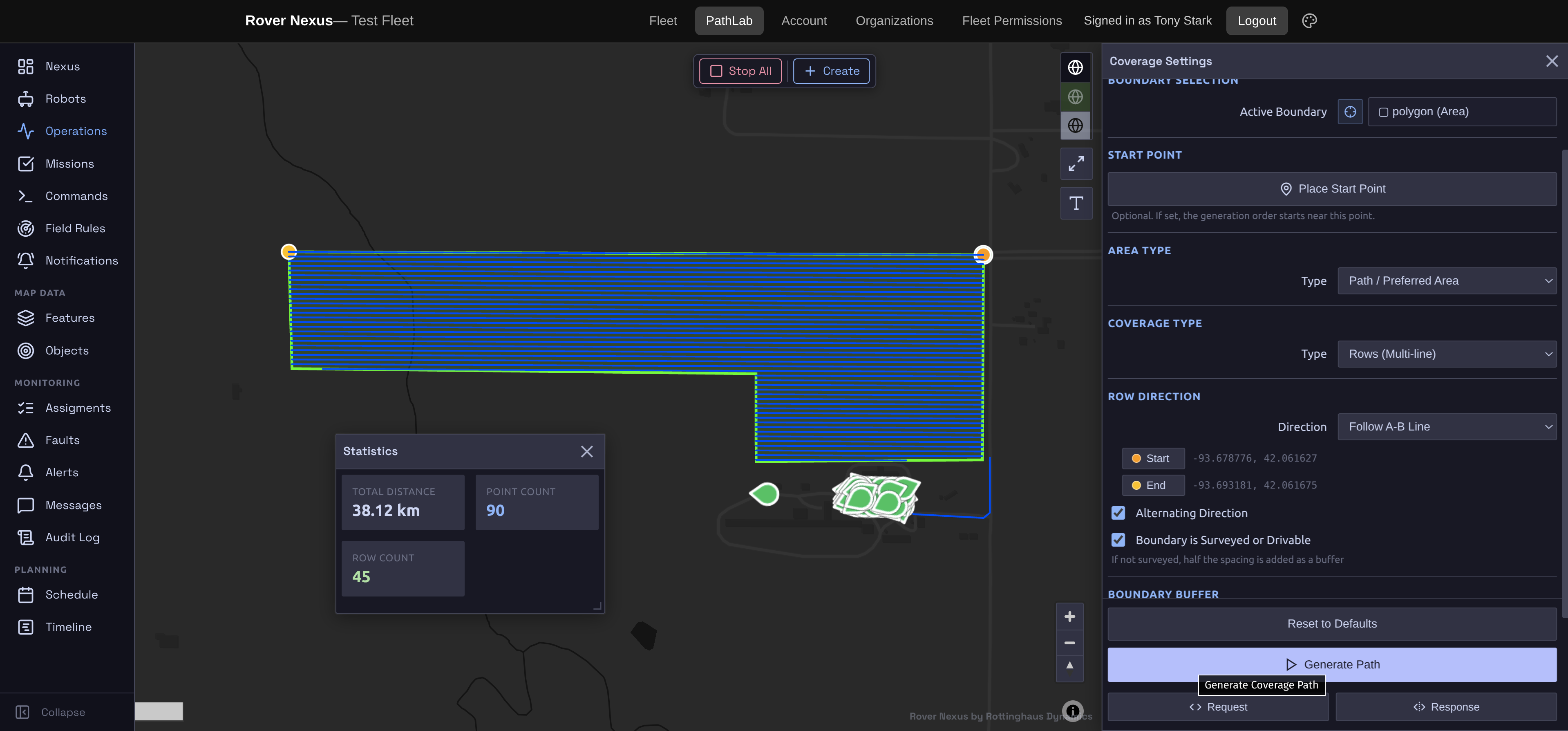 Rover Nexus path planning